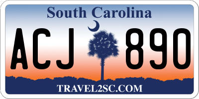 SC license plate ACJ890