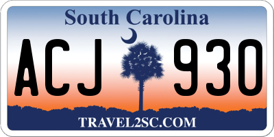 SC license plate ACJ930