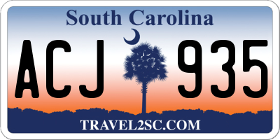 SC license plate ACJ935