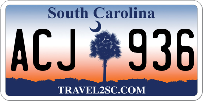 SC license plate ACJ936