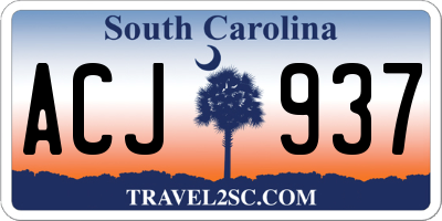 SC license plate ACJ937