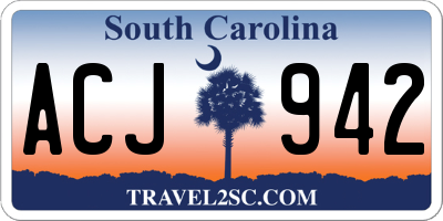 SC license plate ACJ942