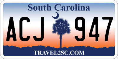 SC license plate ACJ947