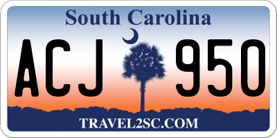 SC license plate ACJ950