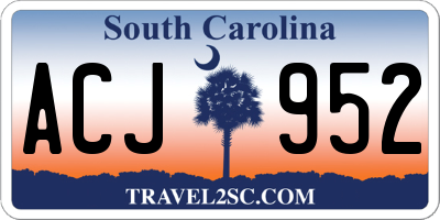 SC license plate ACJ952