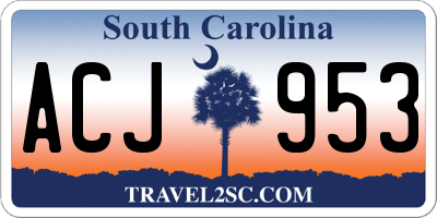 SC license plate ACJ953