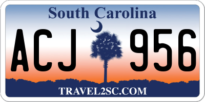 SC license plate ACJ956