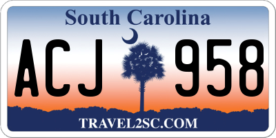 SC license plate ACJ958