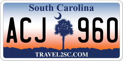 SC license plate ACJ960