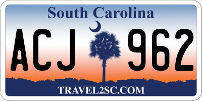 SC license plate ACJ962