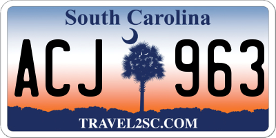 SC license plate ACJ963