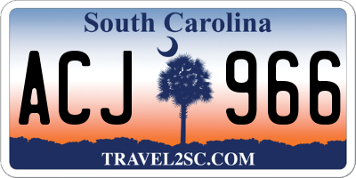 SC license plate ACJ966