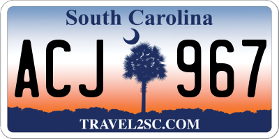 SC license plate ACJ967