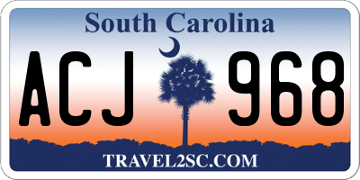 SC license plate ACJ968