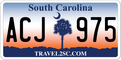 SC license plate ACJ975