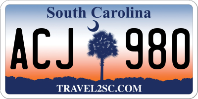 SC license plate ACJ980