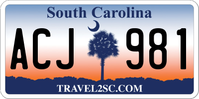 SC license plate ACJ981