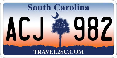 SC license plate ACJ982