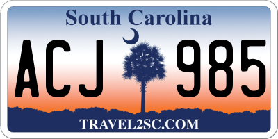 SC license plate ACJ985