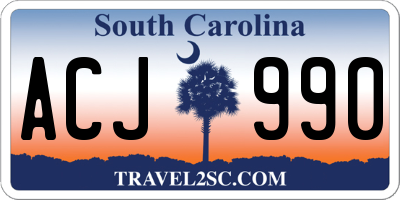 SC license plate ACJ990