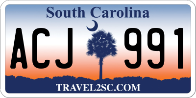 SC license plate ACJ991