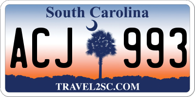 SC license plate ACJ993