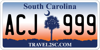 SC license plate ACJ999