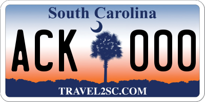 SC license plate ACK000