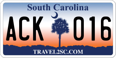 SC license plate ACK016
