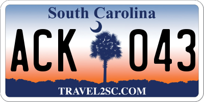 SC license plate ACK043