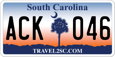 SC license plate ACK046
