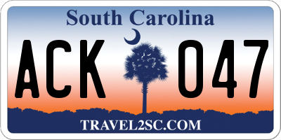 SC license plate ACK047
