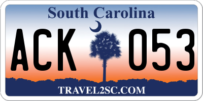 SC license plate ACK053