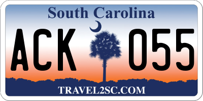 SC license plate ACK055