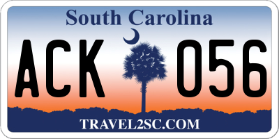 SC license plate ACK056