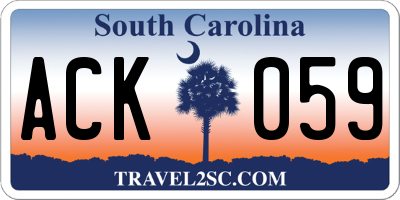 SC license plate ACK059