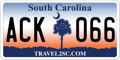 SC license plate ACK066