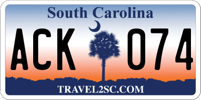 SC license plate ACK074