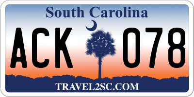 SC license plate ACK078