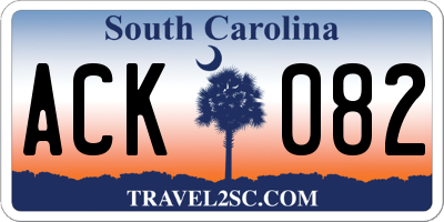 SC license plate ACK082