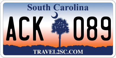 SC license plate ACK089