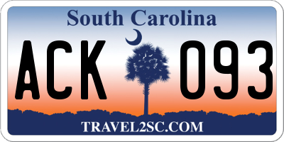 SC license plate ACK093