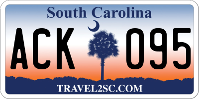 SC license plate ACK095