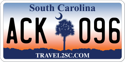 SC license plate ACK096
