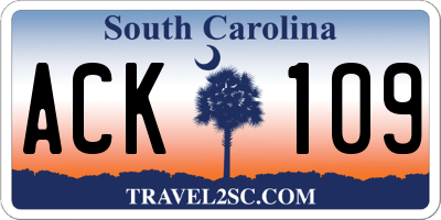 SC license plate ACK109