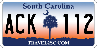 SC license plate ACK112