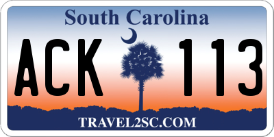 SC license plate ACK113