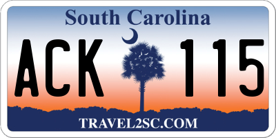 SC license plate ACK115