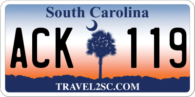 SC license plate ACK119