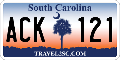 SC license plate ACK121